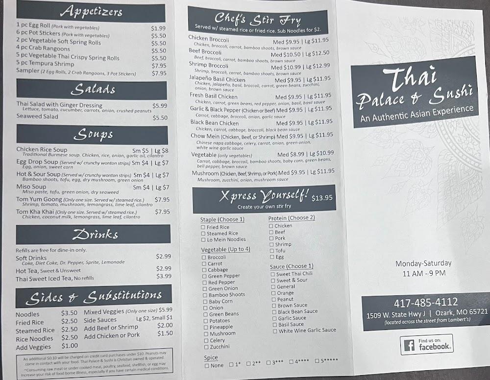 Thai Palace and Sushi Menu image 4